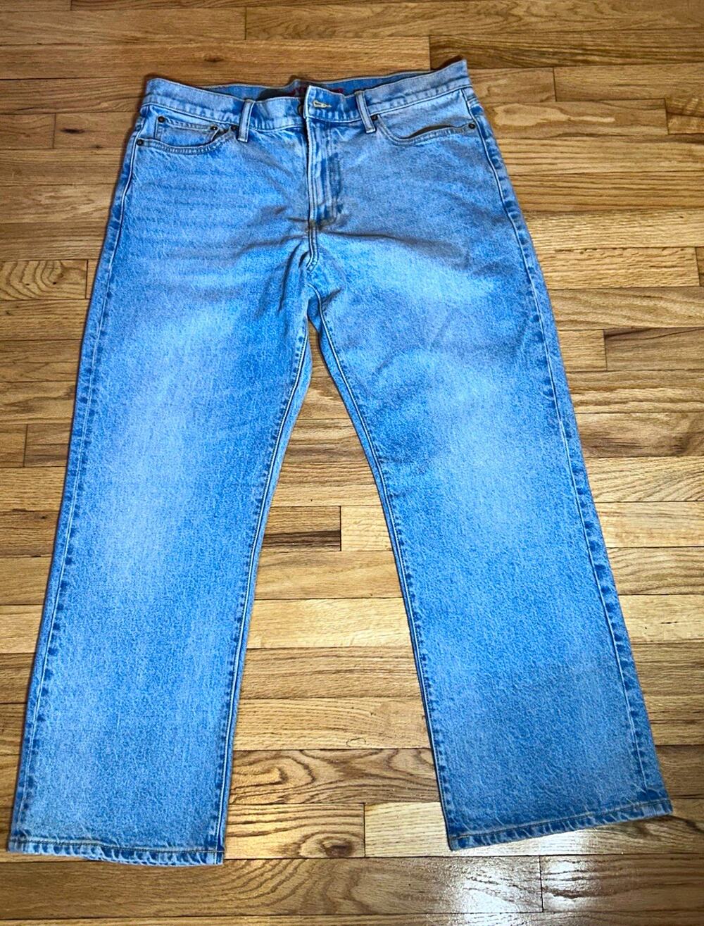 Lucky Brand 181 Relaxed Straight Jeans Mens 34x30 Light Wash Blue Denim